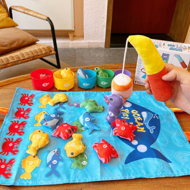 Montessori Velcro Fishing Toy Early Learning Cloth Game