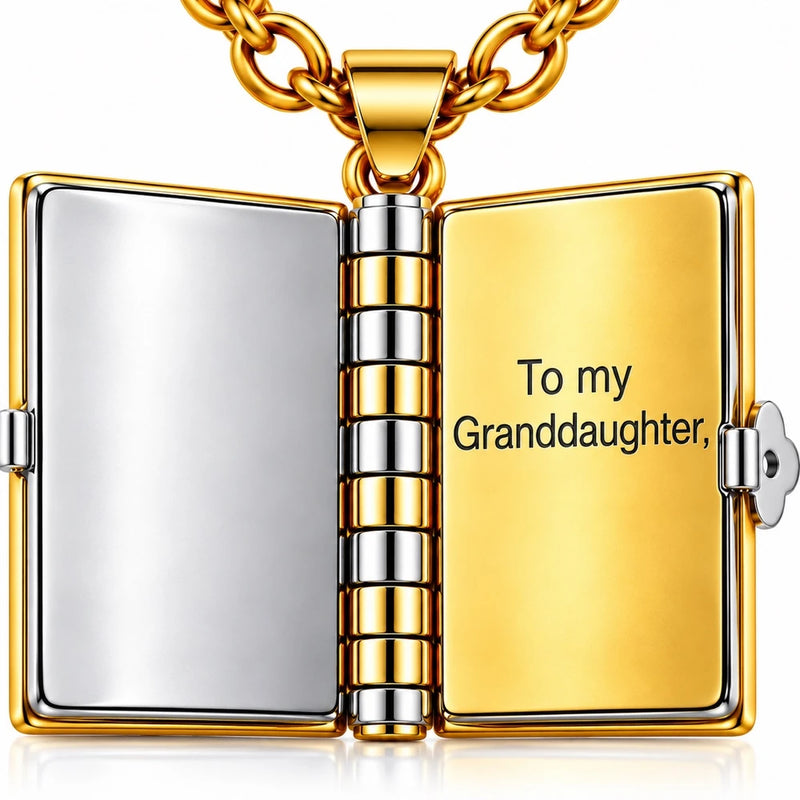 To My Granddaughter – Forever Love Book Necklace