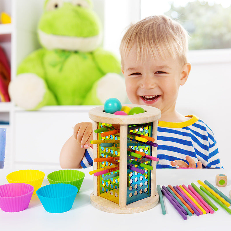 Wooden Dice Color Matching Board Game Montessori Educational Toy