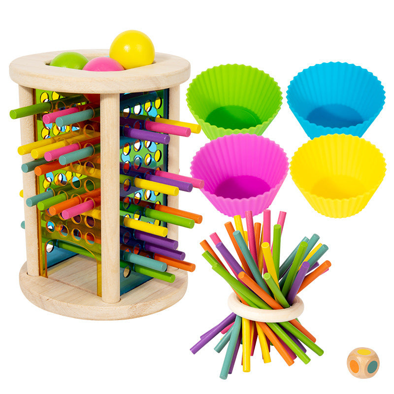 Wooden Dice Color Matching Board Game Montessori Educational Toy