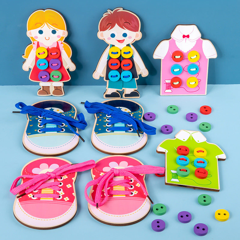 Montessori Wooden Threading Toy for Early Learning