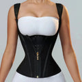Abdominal cinching belt-tightening zipper vest