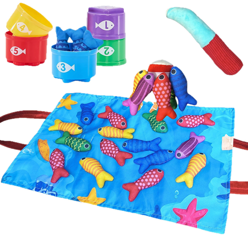 Montessori Velcro Fishing Toy Early Learning Cloth Game