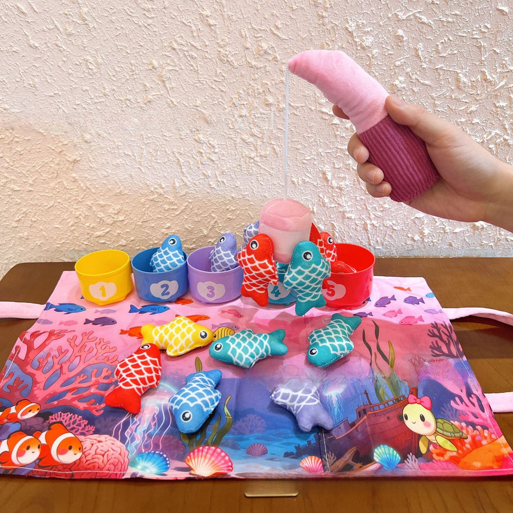 Montessori Velcro Fishing Toy Early Learning Cloth Game