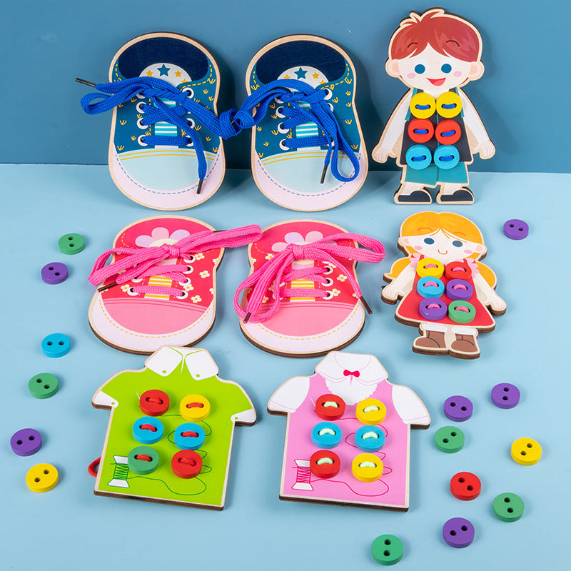 Montessori Wooden Threading Toy for Early Learning